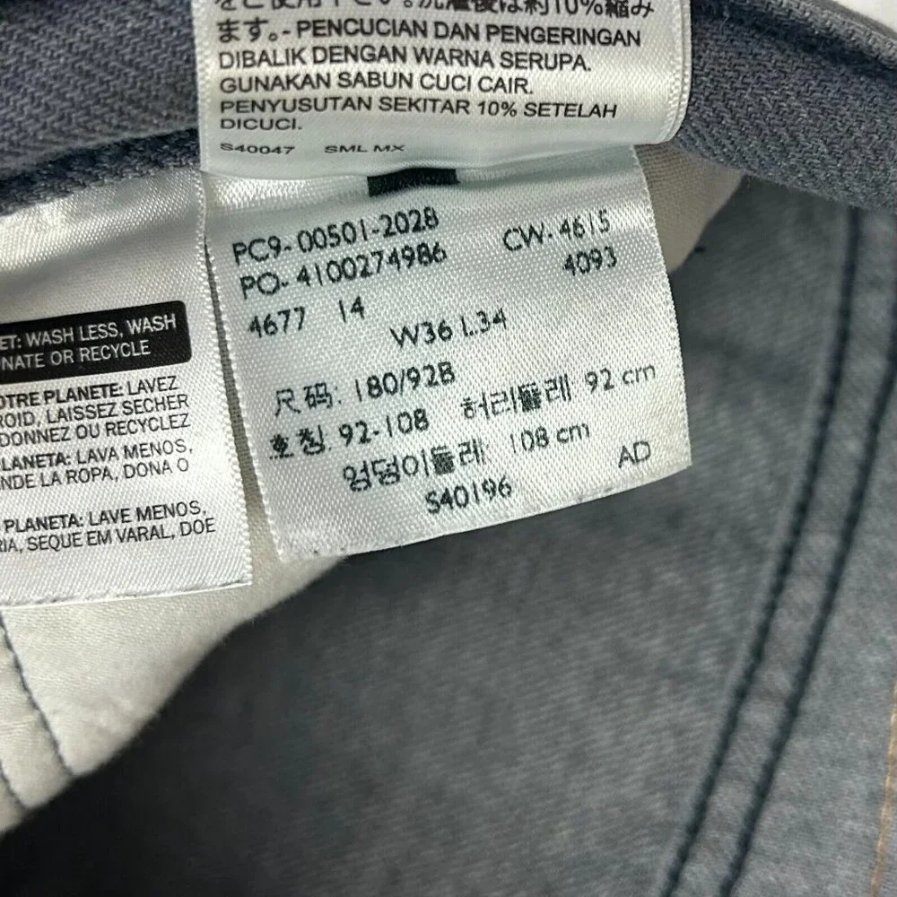 Levis 501 Gray Stone Washed Wide Leg Straight Jeans 34x32 Skater Y2K Denim Punk - Picture 7 of 8